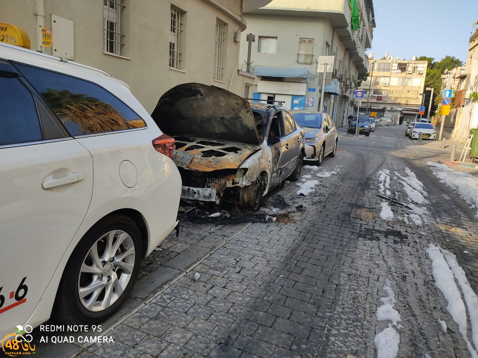  فجر اليوم - أضرار جسيمة باحتراق مركبة في مدينة يافا 